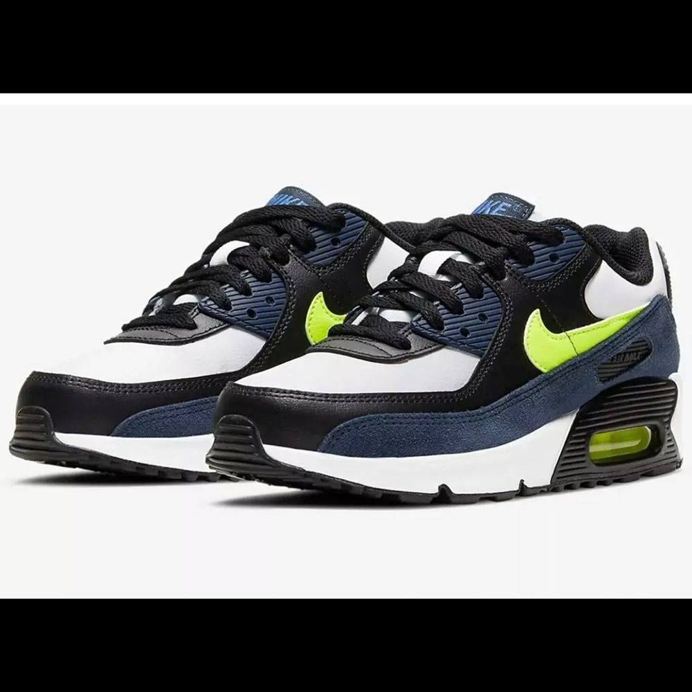 Nike Men’s Air Max Athletic Shoes Black White Navy Volt